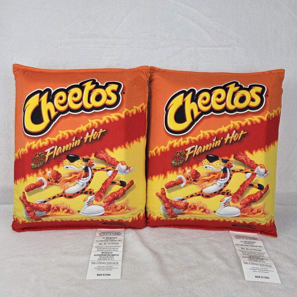 Lot of 2 Snuggie‎ Flamin'  Hot Cheetos 2-in-1 Pillow and Snack Tray NWOT